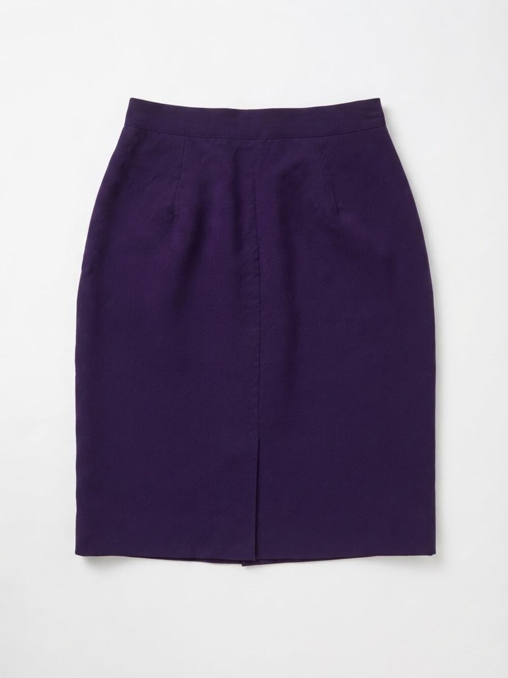 PAUL ALEXANDER Women Purple Wool Pencil Skirt Size 10 Vintage Tailored Business